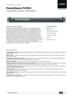 PROFESS IONA L versatile power amplifier - Bose