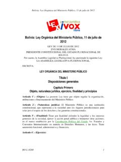 Bolivia: Ley Org nica del Ministerio P blico, 11 de …