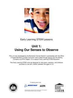 Unit 1: Using Our Senses to Observe
