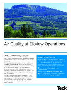 Air Quality at Elkview Operations - teck.com