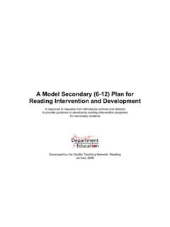 A Model Secondary (6-12) Plan for Reading Intervention and ...