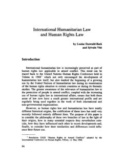 International Humanitarian Law and Human Rights Law