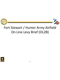 Fort Stewart / Hunter Army Airfield On Line Levy Brief (OL2B)