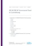 SICAV/SICAF Investment Fund in Luxembourg