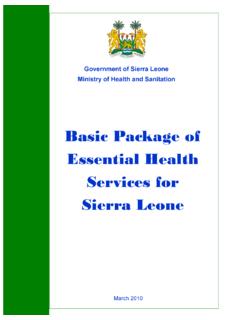 Government of Sierra Leone Ministry of Health and Sanitation