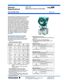 EJA110E Differential Pressure Transmitter - Yokogawa