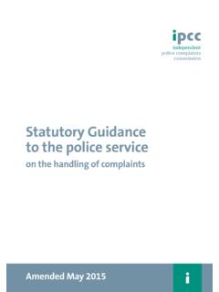 Statutory Guidance to the police service