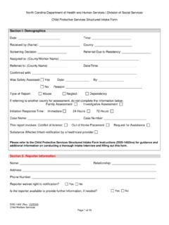 Child Protective Services Structured Intake Form