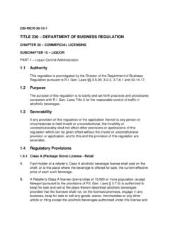 TITLE 230 - DEPARTMENT OF BUSINESS REGULATION