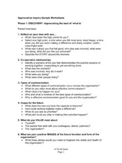 Appreciative Inquiry Sample Worksheets Phase 1: …