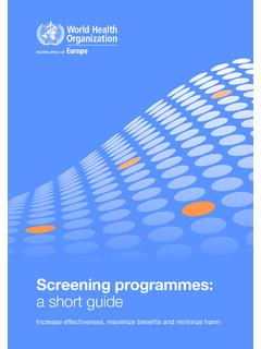 Screening programmes: a short guide - WHO | World Health ...