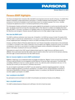 Parsons ESOP Highlights - retirementfocus.com