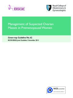 Management of Suspected Ovarian Masses in ... - RCOG