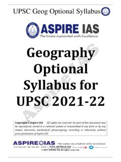 Geography Optional Syllabus for UPSC 2021-22