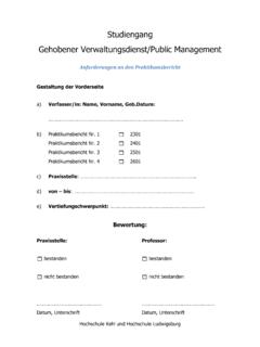 Studiengang Gehobener Verwaltungsdienst/Public …