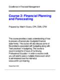 Course 2: Financial Planning and Forecasting - exinfm