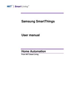Samsung SmartThings User manual - HKT Smart Living