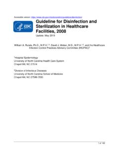 Guideline for Disinfection and Sterilization in Healthcare ...