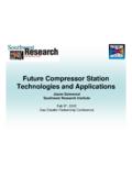 Future Compressor Station Technologies and Applications