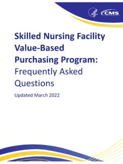 Skilled Nursing Facility Value-Based Purchasing Program
