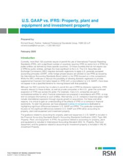 U.S. GAAP vs. IFRS: Property, plant and equipment ... - RSM US