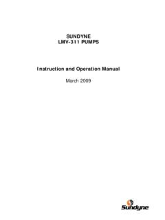 SUNDYNE LMV-311 PUMPS Instruction and Operation Manual
