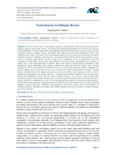 Food Security in Ethiopia: Review