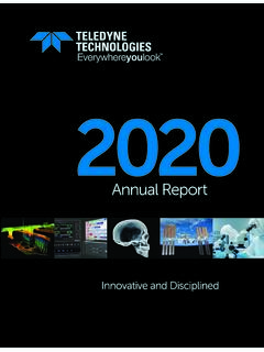 Teledyne Technologies Incorporated 2020 Annual Report