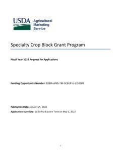 Specialty Crop Block Grant Program