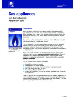 INDG238 Gas appliances. Get them checked Keep …