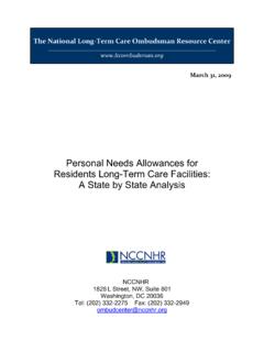 Personal Needs Allowances for Residents Long-Term Care ...