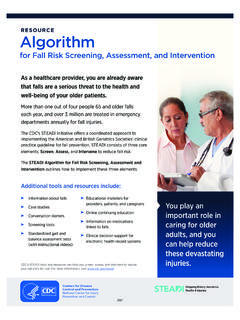 Algorithm For Fall Risk Screening, Assessment, And ...