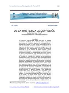 DE LA TRISTEZA A LA DEPRESI&#211;N - UNAM