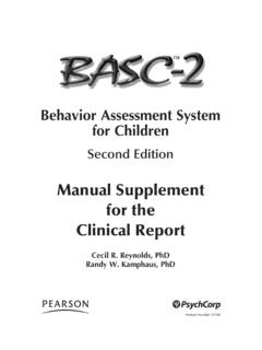 Manual Supplement for the Clinical Report