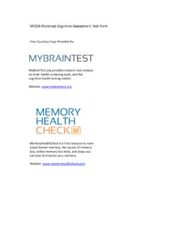 MOCA-Montreal Cognitive Assessment Test Form