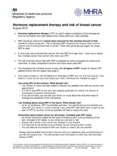 Hormone replacement therapy and risk of breast cancer - …