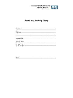 Food and Activity Diary - LNDS