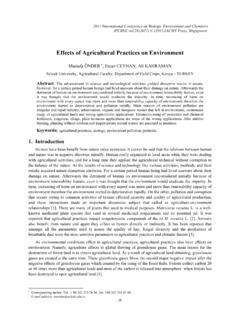 Effects of Agricultural Practices on Environment