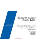 Quality 101 Session 2 Supplier Quality - ASQ