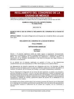 REGLAMENTO DEL CONGRESO DE LA CIUDAD DE M&#201;XICO