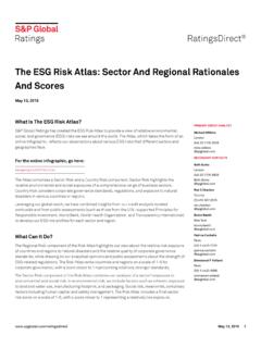 The ESG Risk Atlas: Sector And Regional Rationales And …