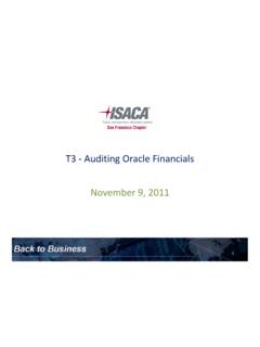 T3 -Auditing Oracle Financials November 9, 2011
