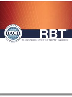 Registered Behavior Technician Handbook - bacb.com