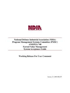 National Defense Industrial Association (NDIA) Program ...