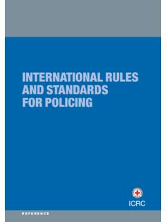 INTERNATIONAL RULES AND STANDARDS FOR POLICING