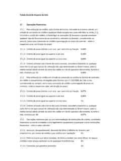 Tabela Geral do Imposto de Selo 17 - Opera&#231;&#245;es financeiras