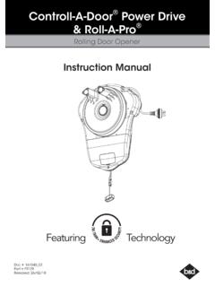 Instruction Manual Controll-A-Door Power Drive