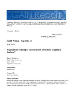 South Africa - Republic of - USDA