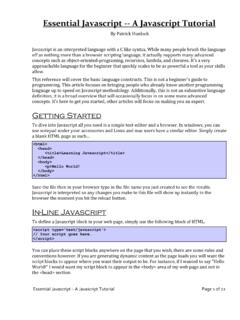 Essential Javascript -- A Javascript Tutorial - evl
