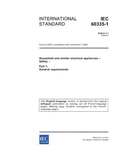 INTERNATIONAL IEC STANDARD 60335-1 - NORMSERVIS s.r.o.